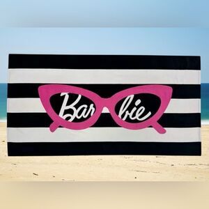 Barbie Black and White Stripe Beach Towel